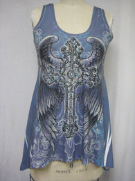 CROSS WING TOP / BLUE - DYE SUBLIMATION - MADE IN USA