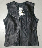 STEALTH LADY LEATHER VEST STUDDED ORNAMENT WINGS