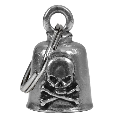 BELL SKULL X BONES - GUARDIAN BELL - PEWTER - 1"X1.5"