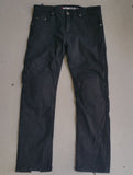 METALIZE BLACKTECH MENS JEANS - MOTORCYCLE STRETCH BLACK DENIM