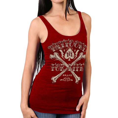 LADY TANK TOP BIG BONES TATTOOED FOR LIFE