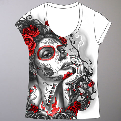 SUGAR WOMAN LADIES SHORT SLEEVE SHIRT - ALLOVER