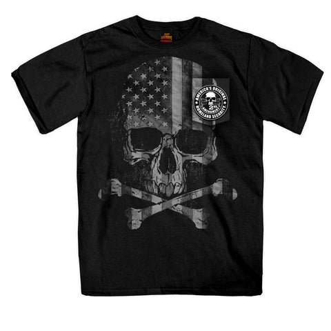 PATRIOTIC SKULL POCKET SHORT SLEEVE T-SHIRT