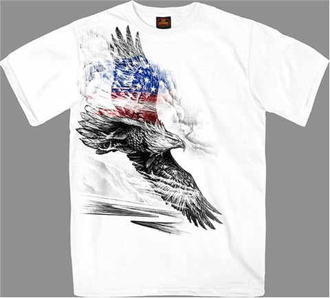 PENCIL EAGLE PATRIOT FRONT PRINT T-SHIRT - SHORT-SLEEVE MEN T-SHIRTS