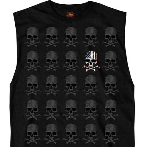 SHOOTER SKULL PATTERN - SLEEVELESS MEN SHIRT