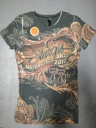 Official 2017 Sturgis Motorcycle Rally Ladies Leather Sublimated Short Sleeve