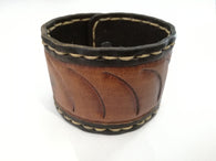 Hand Stitched - Embosed Leather Wrist Band