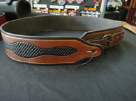 CUSTOM GUITAR STRAP WITH BROWN BUCKLE