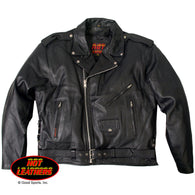 MEN'S CLASSIC MOTORCYCLE LEATHER JACKET WITH ZIP-OUT LINING