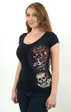 SS V-NECK SHADOW LADY - LUCKY 13 SINCE 1991