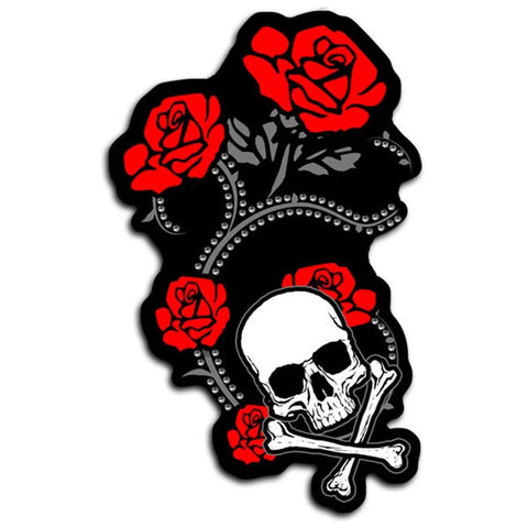 PATCH RED FOIL ROSES STUDDED