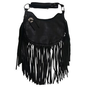 LADY'S HANDBAG LEATHER FRINGE PURSE