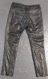 LADY'S LAMBSKIN LEATHER PANTS - SKINNY - BLACK WITH CONTRAST