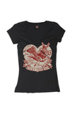 SS LADY V-NECK LOVE STRUCK - LUCKY 13 SINCE 1991