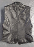 LADY'S LAMBSKIN LEATHER VEST - PADDED WITH BULLDOGHOOKS - BLACK