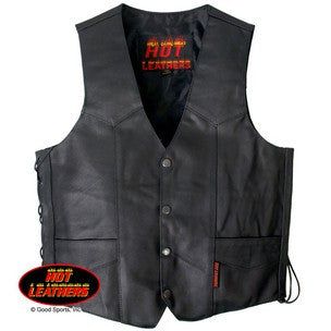 SIDE LACE MEN'S LEATHER VEST - HEAVYWEIGHT COWHIDE