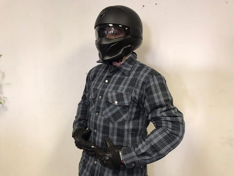 METALIZE 809 TECH REINFORCED FLANNEL SHIRT - CHARCOAL CHECK