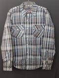 METALIZE 809 TECH REINFORCED FLANNEL SHIRT - BLUE/WHITE/GREY