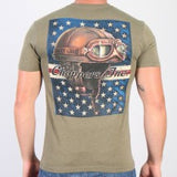 SS CHOPPERS INC VINTAGE GOGGLES T-SHIRT MILITARY GREEN