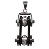 NECKLACE BIKE CHAIN BLK/BLING - 316L stainless steel - Lady