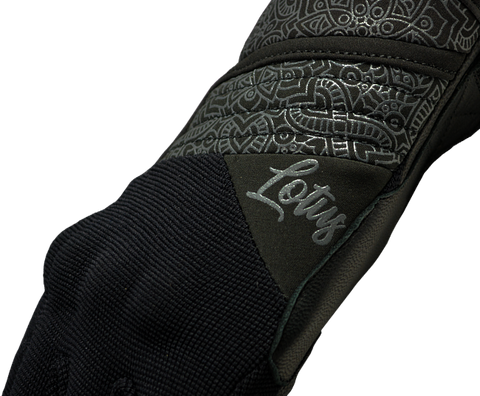 SPIRIT LOTUS LADY GLOVES - LEATHER/TEXTILE - BLACK