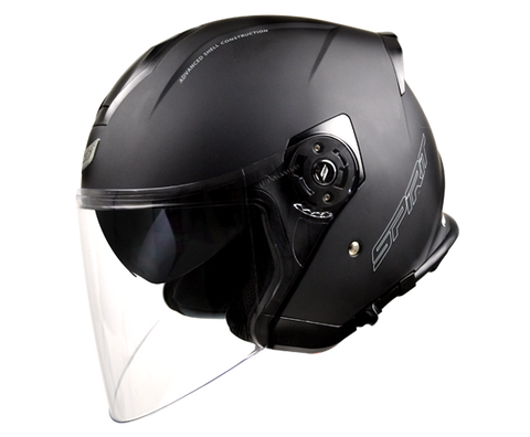 SPIRIT HELMET TITAN - OPEN FACE WITH VISOR / MATT BLACK