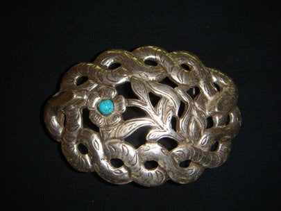 SENDRA BELT BUCKLE SERPIENTE OVAL - SNAKE OVAL TURQUOISE SILVER - MADE IN SPAIN