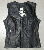 STEALTH LADY LEATHER VEST STUDDED ORNAMENT WINGS