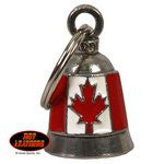 BELL CANADIAN FLAG ENAMELED GUARDIAN BELL - PEWTER - 1"X1.5"