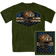 SS CHOPPERS INC VINTAGE GOGGLES T-SHIRT MILITARY GREEN