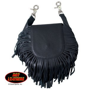 LEATHER  CLIP POUCH WITH FRINGE