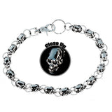 WALLET CHAIN LARGE SKULLS - CHROME