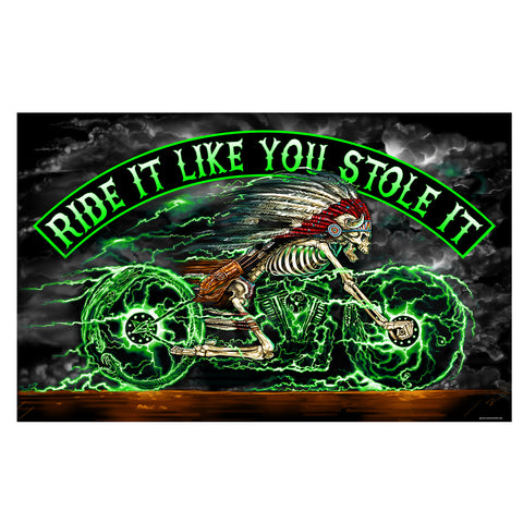 FLAG SKELCYCLE - RIDE  IT LIKE YOU STOLE IT