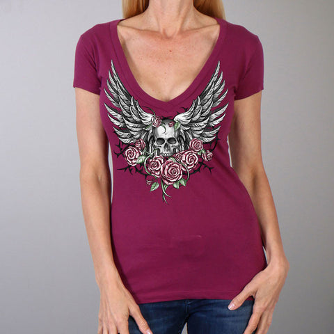 SHORT SLEEVE SKULL WITH ANGEL WINGS - 100% cotton