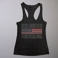 FLAG BLING LADIES RACERBACK TANK TOP