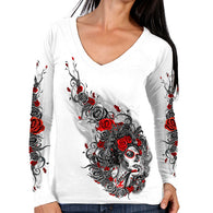 SUGAR WOMAN V-NECK LONG SLEEVE SHIRT