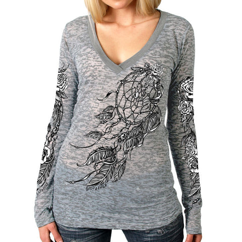 WINDY DREAMCATCHER BURNOUT LONG SLEEVE SHIRT