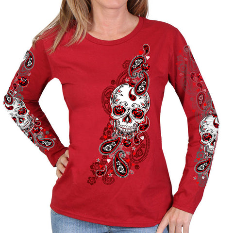 SUGAR PAISLEY LADIES LONG SLEEVE SHIRT - FULL CUT