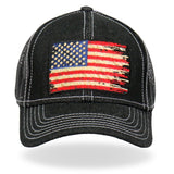 BALL CAP - Denim Tattered Flag Hat