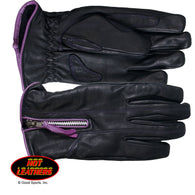 LADIES DRIVING -  BLACK & PURPLE - GLOVES LEATHER