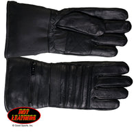 LINED GAUNTLET GLOVE - LEATHER - W/RAIN PROTECTION IN POUCH