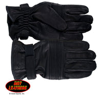 RIBBED KNUCKLE GLOVES - LEATHER