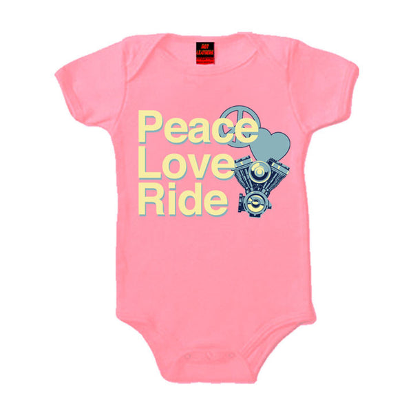 PEACE LOVE RIDE CUTIE ONESIE