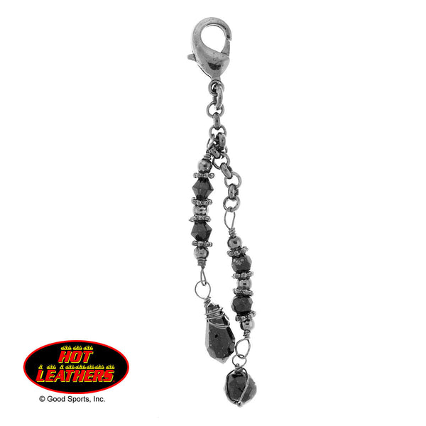 CHARM GUNMETAL & BLACK BEADS