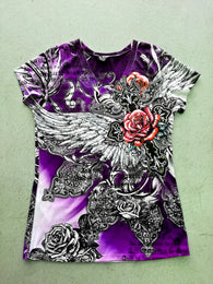 V-NECK / ROSE - DYE SUBLIMATION T-SHIRT - MADE IN USA