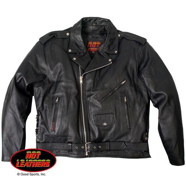 MEN'S CLASSIC MOTORCYCLE LEATHER JACKET WITH ZIP-OUT LINING – The