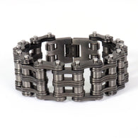 TRIPLE WIDE CHAIN BRACELET GUNMETAL