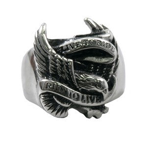 RING LIVE TO RIDE - 316L stainless steel ring
