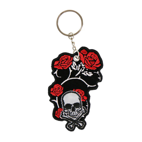 KEY CHAIN PATCH RED FOIL ROSES