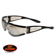 BIKER METAL FRAME SUNGLASSES - CLEAR LENSES